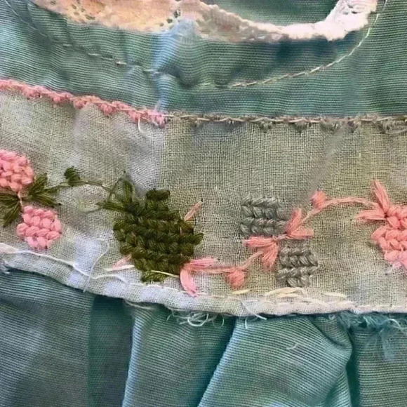 VTG easter handmade baby blue top short sleeve size 6+ months - Picture 7 of 7